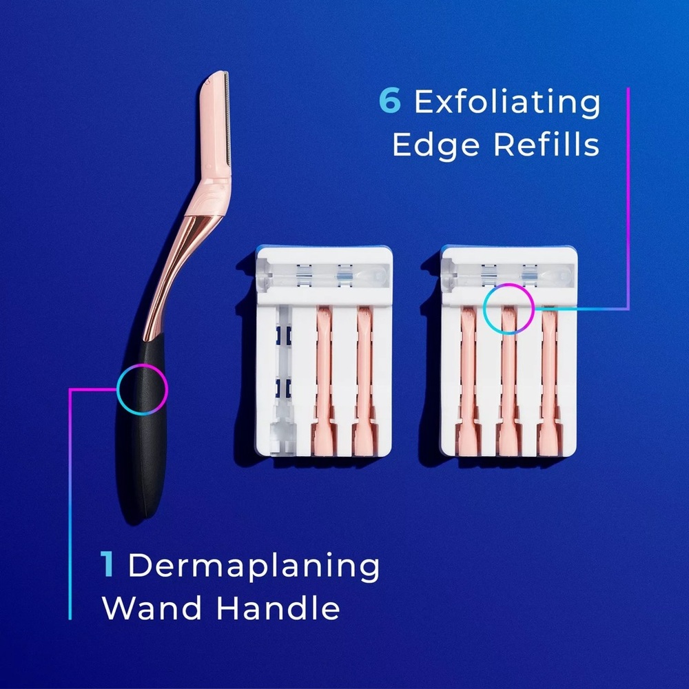 Schick Hydro Silk Dermaplaning Wand and 6 Edge Refills